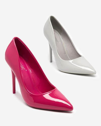 OUTLET Women's fuchsia lacquered pumps on a high heel Merika - Clothing