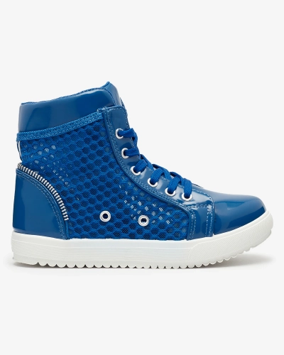 Blue girls' high-top sneakers Borris- Footwear