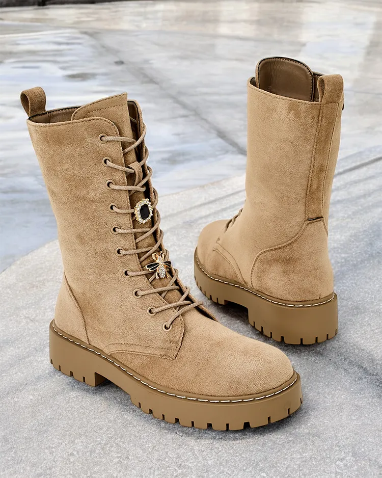 Женские ботильоны на шнуровке Royalfashion Ronuw