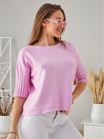 Royalfashion Women's viscose sweater with short sleeves