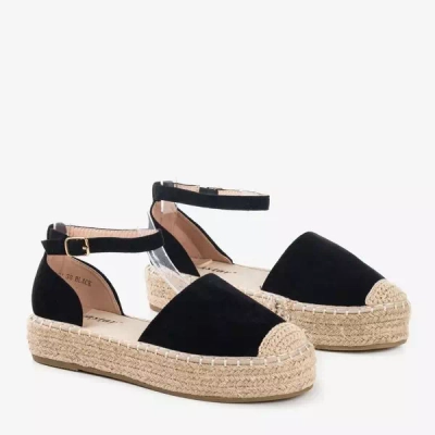 OUTLET Black women's espadrilles on the Maritel platform - Footwear