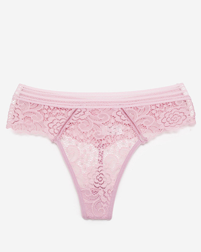 Pink women's lace thong panties - Underwear
