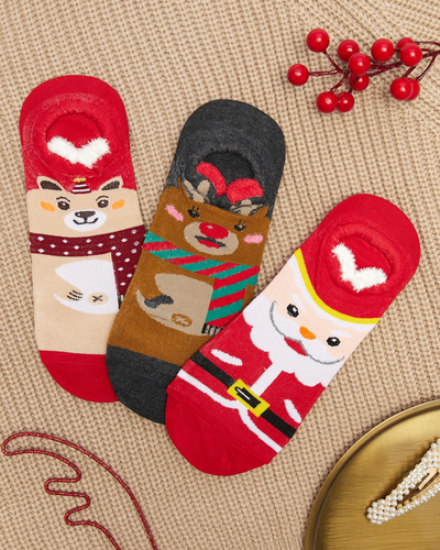 Women's colorful feet with Christmas print 3/pack - Underwear