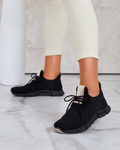 Black and beige women's sports shoes Bommgi - Footwear