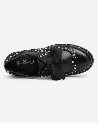 Black women's shoes with pearls Savhirda - Footwear