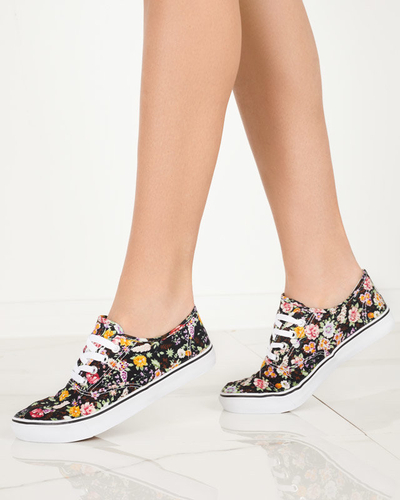 Black women's floral sneakers Surfi - Footwear