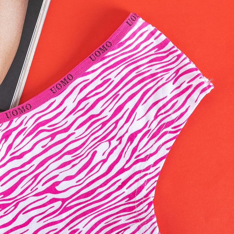 Women's fuchsia cotton patterned panties with a doggy print - Clothing