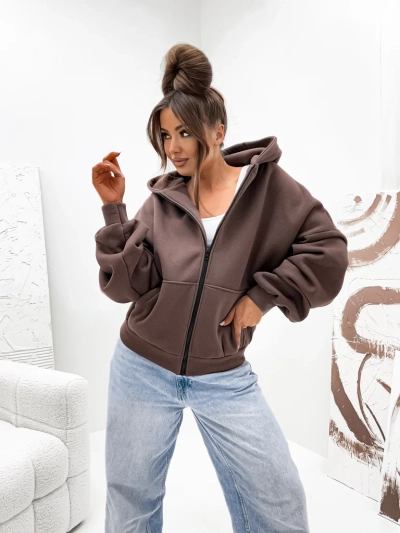 Royalfashion Damska bawełniana ocieplana bluza butterfly