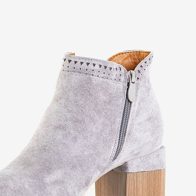 Gray boots with square heel Tours - Shoes