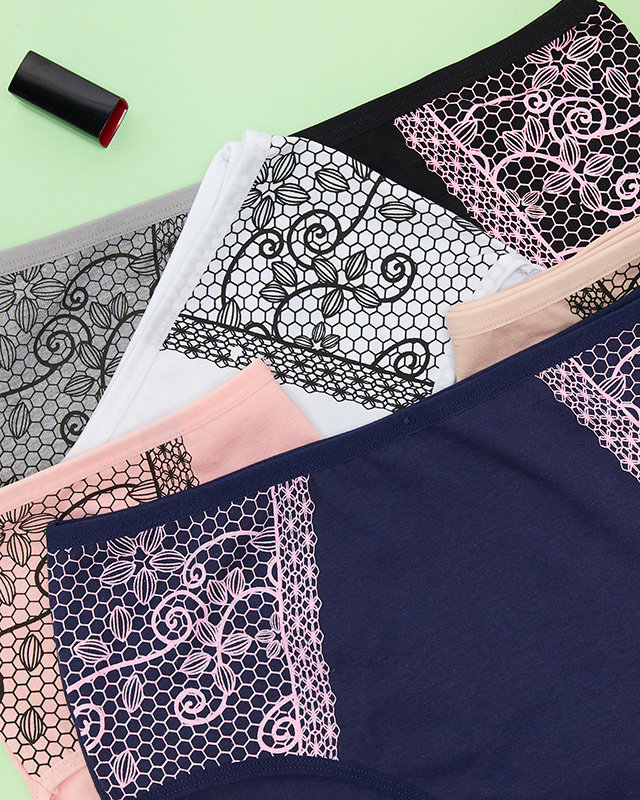 Sieviešu kokvilnas biksīšu komplekts ar rakstu 6 / iepakojumā - Apakšveļa