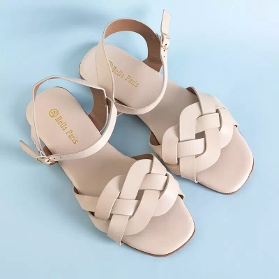 Женские сандалии OUTLET Beige Ohaio на плоской подошве - Обувь