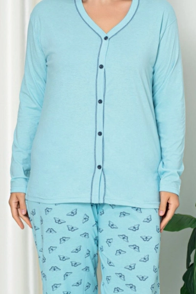 Royalfashion sieviešu kokvilnas 2-dalīgu pižāmu PLUS SIZE