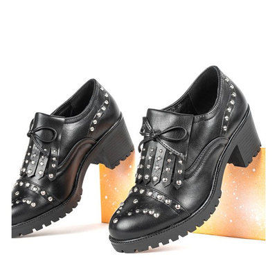 Black low shoes on a thick post Colorado - Footwear