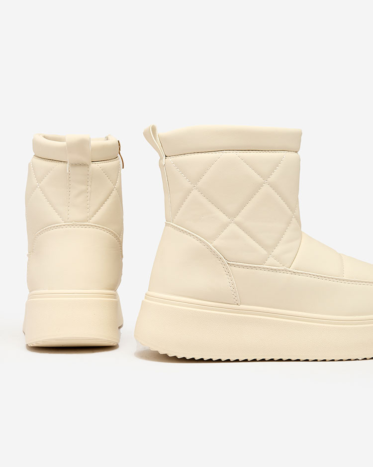 Royalfashion Bēšas krāsas sieviešu zābaki a'la sniega zābaki Kacecica