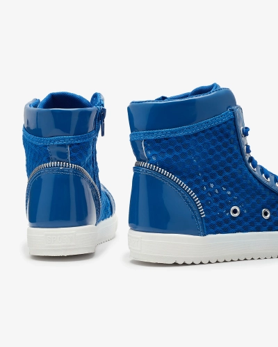 Blue girls' high-top sneakers Borris- Footwear