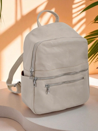 Aurelia Eleganza women's backpack Królewska moda beige A4 eco leather