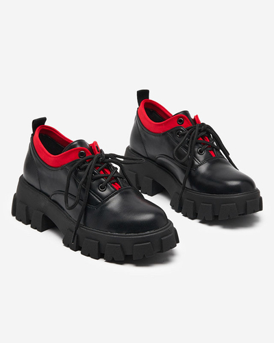 Women's eco leather shoes in black - Footwear