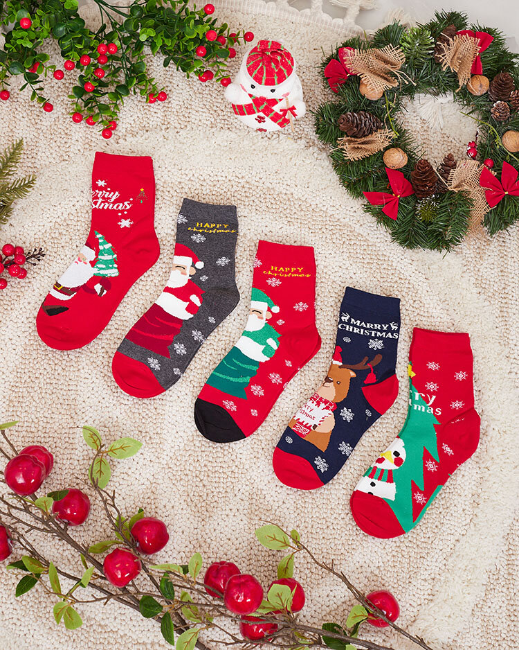 Royalfashion Set of Women's Christmas Socks 5/pack