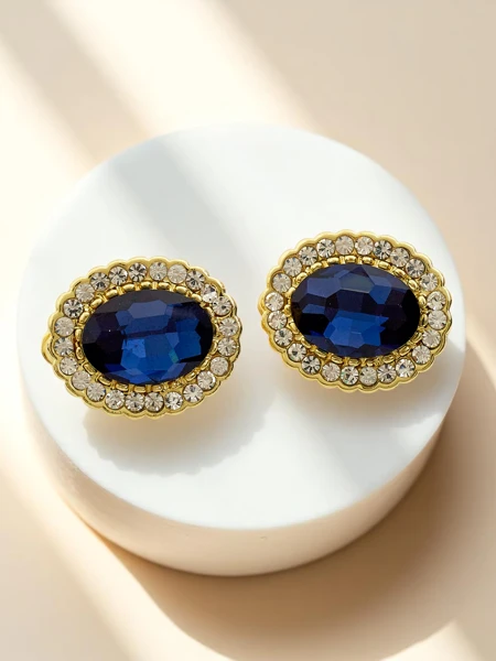 Royalfashion Женские клипсы с кристаллом и фианитом