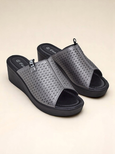 Royalfashion Women's Luna Wedge Heel Mules