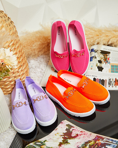 Royalfashion Women's fabric moccasins with gold embellishment Erticae