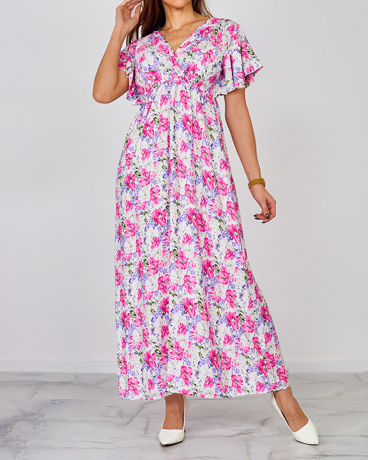 Royalfashion Sieviešu puķaina midi kleita