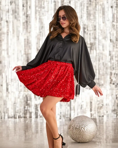Royalfashion Short women's skirt with sequins
