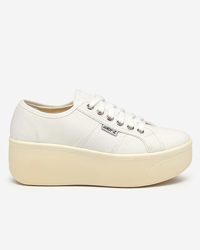 OUTLET Baltas un ekru sporta kedas uz Darru-Footwear platformas