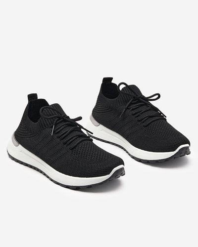 Erina Women's Black Fabric Sports Shoes - Footwear
