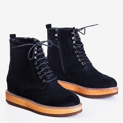 Black women's ankle boots on an indoor wedge Dewenter - Footwear