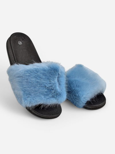 Women's maroon slippers with fur Nonna- Shoes