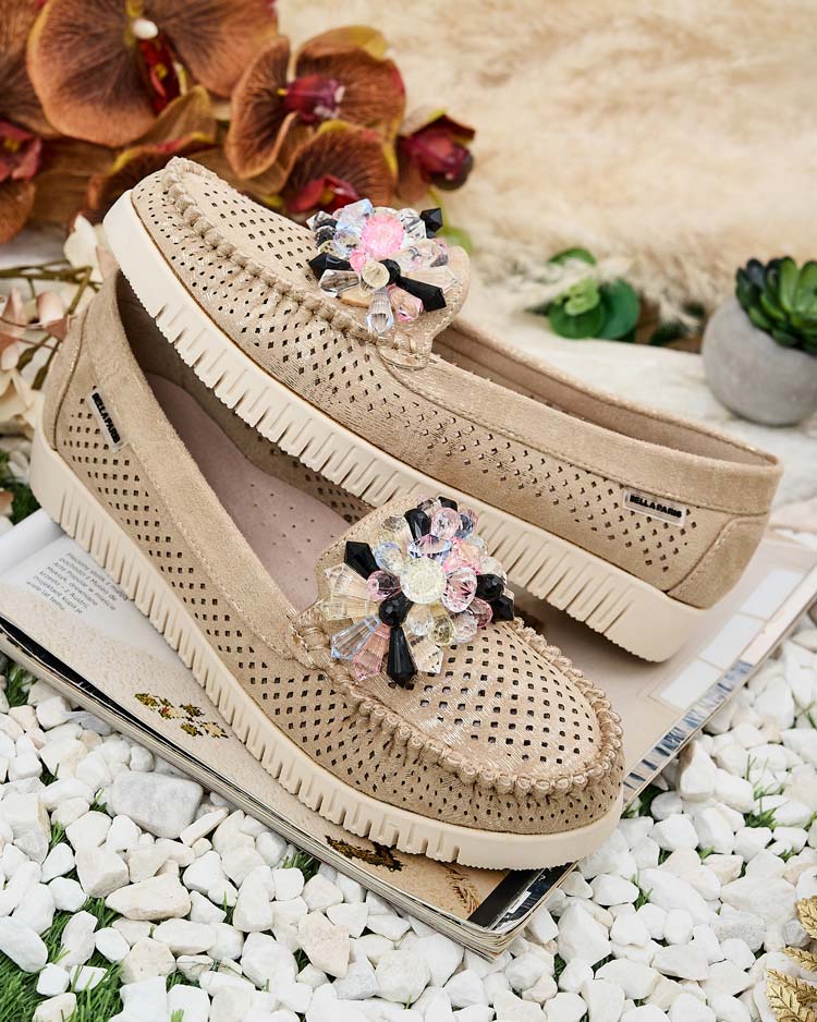 Royalfashion Sieviešu ažūra mokasīni ar pērlītēm Nasfali