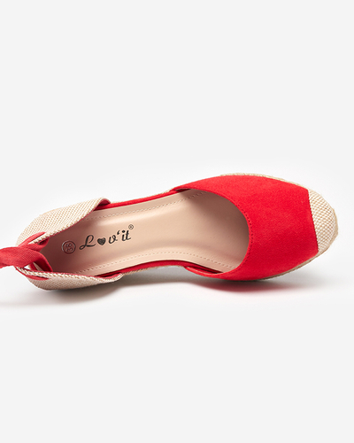 Red women's sandals on a wedge heel Nereda - Sandals