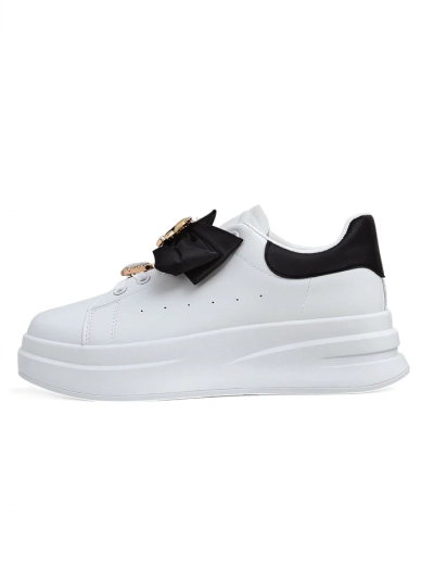 Royalfashion Women's platform sneakers with a bow Genimma