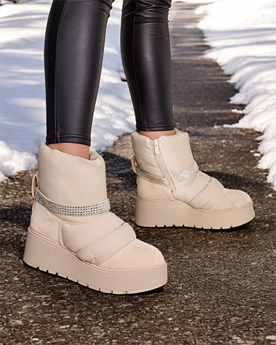 Royalfashion Women's Wedge Snow Boots Renosi