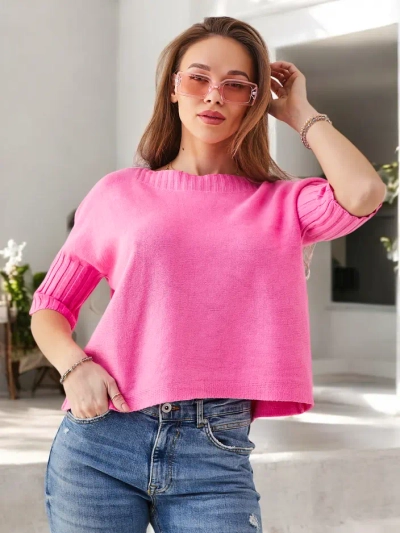 Royalfashion Women's viscose sweater with short sleeves