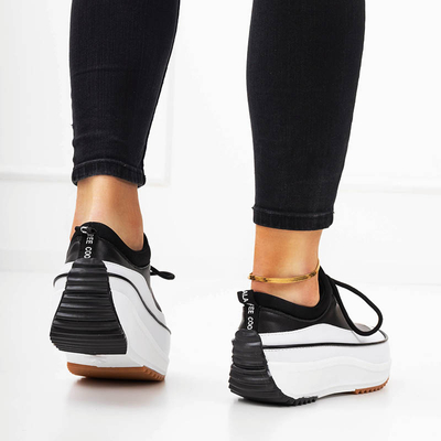 Черные женские кроссовки на платформе Olita