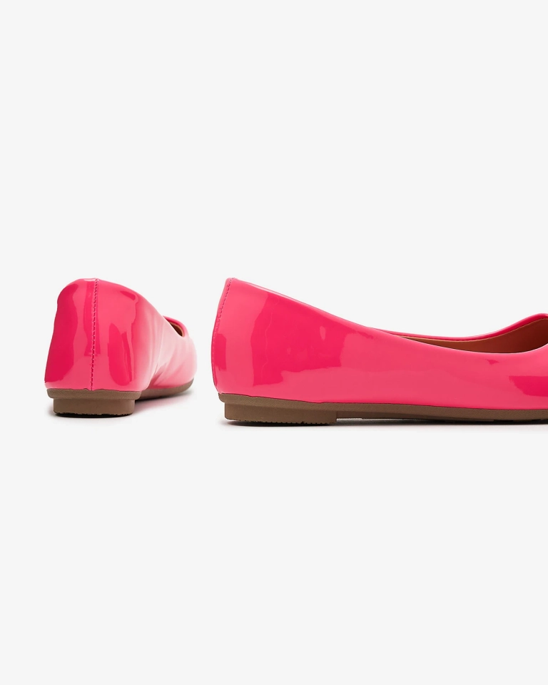 Neon pink women's lacquered ballerinas Fama - Footwear