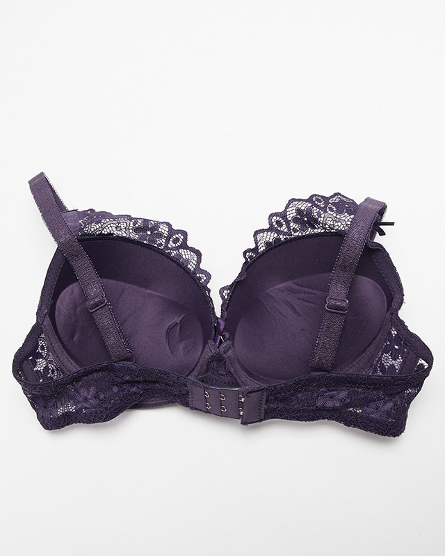 Фиолетовый женский бюстгальтер push-up с кружевом
