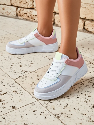 Women's Hypatia Pastello sneakers light gray eco leather spring 4cm