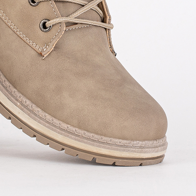 Women's beige matte boots Misqa- Footwear
