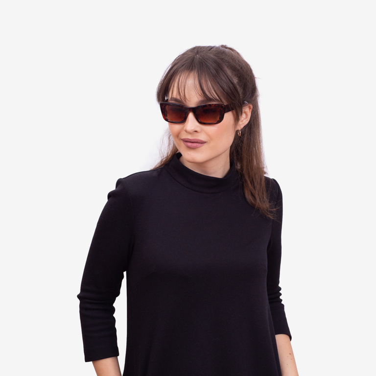 Ladies' brown slim leopard print sunglasses - Accessories