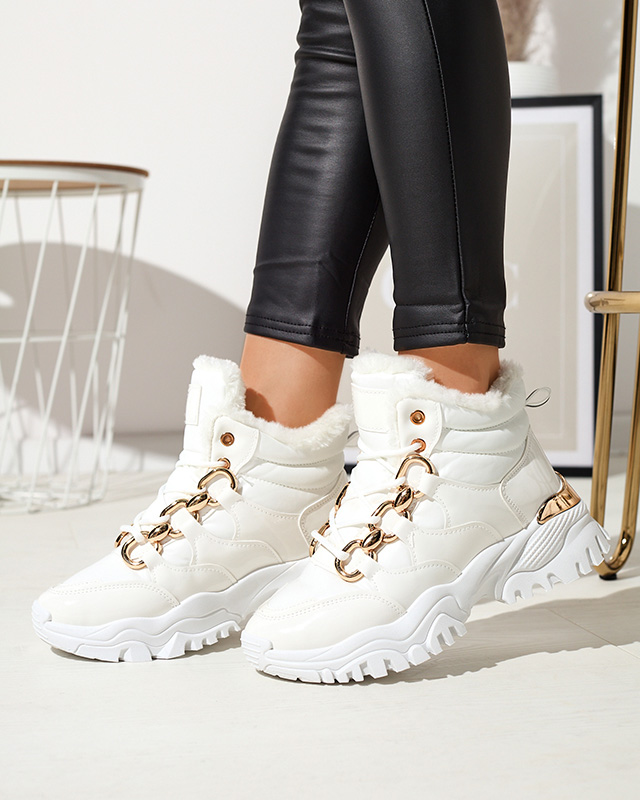 White women's sporty winter boots a'la trappers Mertika - Footwear
