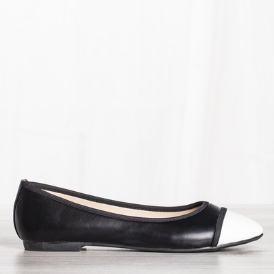 Черные балетки с белым носком Larnara