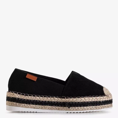 OUTLET Black women's espadrilles on the Molandia platform - Shoes