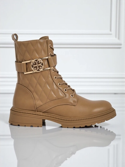 Quilted women's ankle boots made of ecological leather Sable Rose