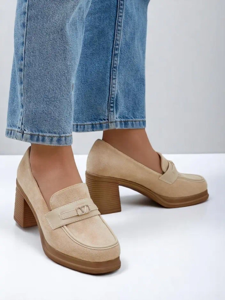 Royalfashion women’s block-heel loafers Evelay