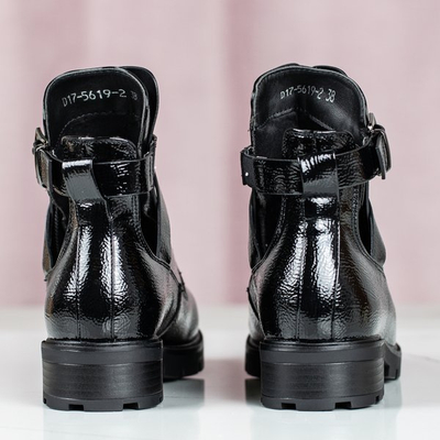 Black varnished ankle boots Ivone - Shoes 1