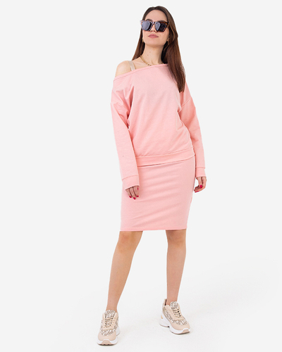 Pink women's blouse and skirt set - Clothing