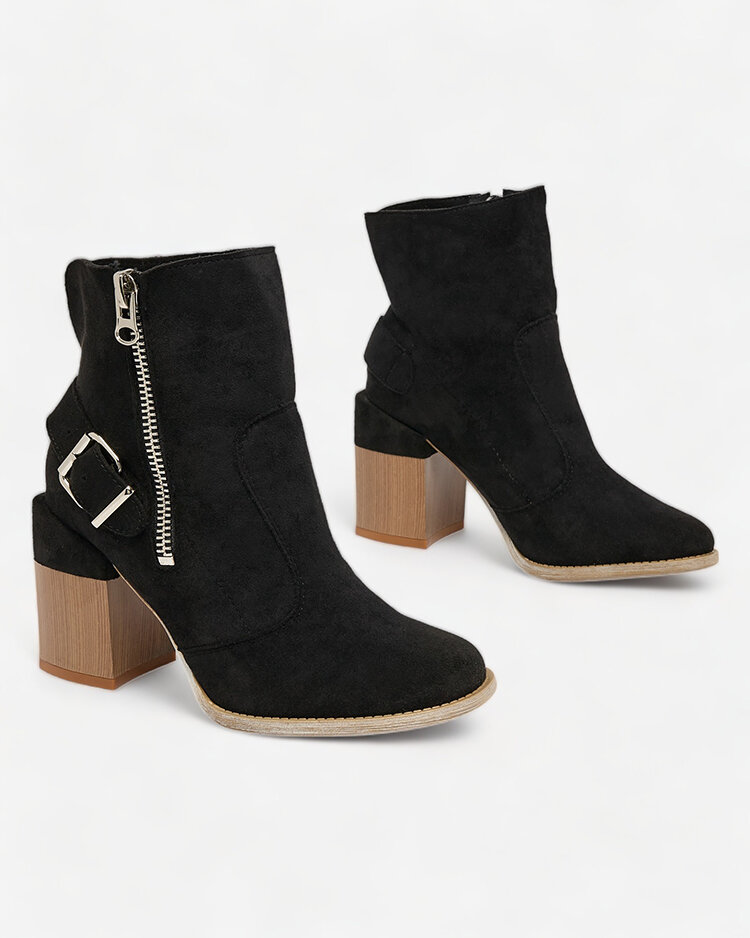 Royalfashion Black eco-suede women's high stiletto boots Acimra